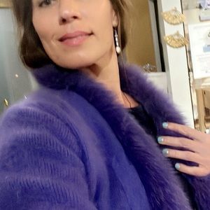 Pruple fuzzy fun! Venesha high quality angora w fur trim and lining.